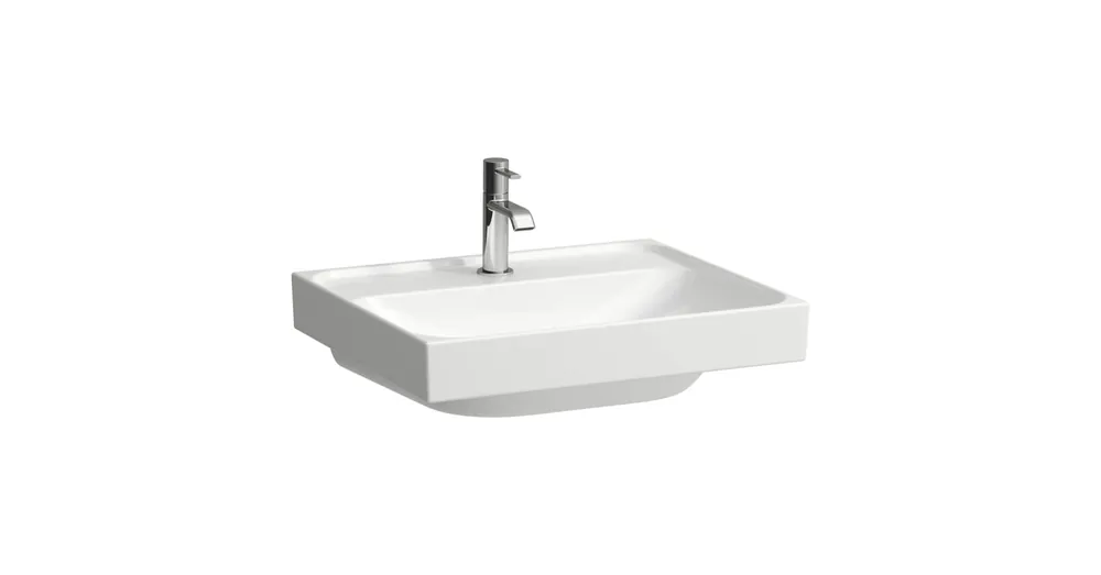 LAUFEN MEDA Mosdó, 55 cm, túlfolyónyílás nélkül, egy csaplyukkal, Matt Fehér H8101127571111 Rendeld meg most