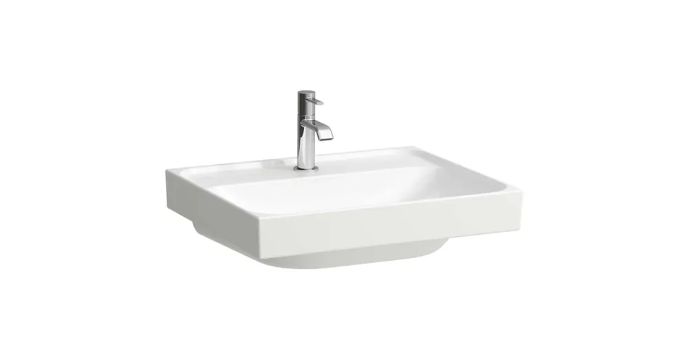 LAUFEN MEDA Mosdó, 55 cm, csiszolt alsó felülettel, túlfolyónyílás nélkül, egy csaplyukkal, Fehér H8161120001111 Szuper akció