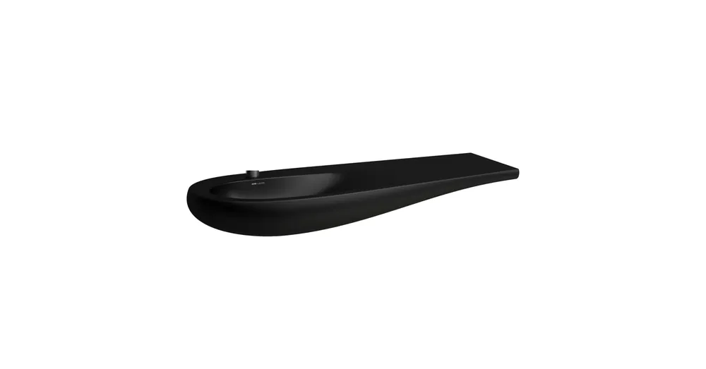 Vedd meg most LAUFEN ILBAGNOALESSI Mosdó, 120 cm, pult jobb oldalon, túlfolyó nélkül, kerámia lefolyószelep takaróval, csaplyuk nélkül, Matt Fekete H8149737161091
