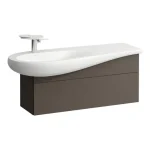 Árengedmény LAUFEN ILBAGNOALESSI Alsószekrény, 120 cm, kivágással bal oldalon, 1 fiókkal, finoman záródó mechanizmussal, H814973 mosdóhoz, Sötét Barna H4304210974291