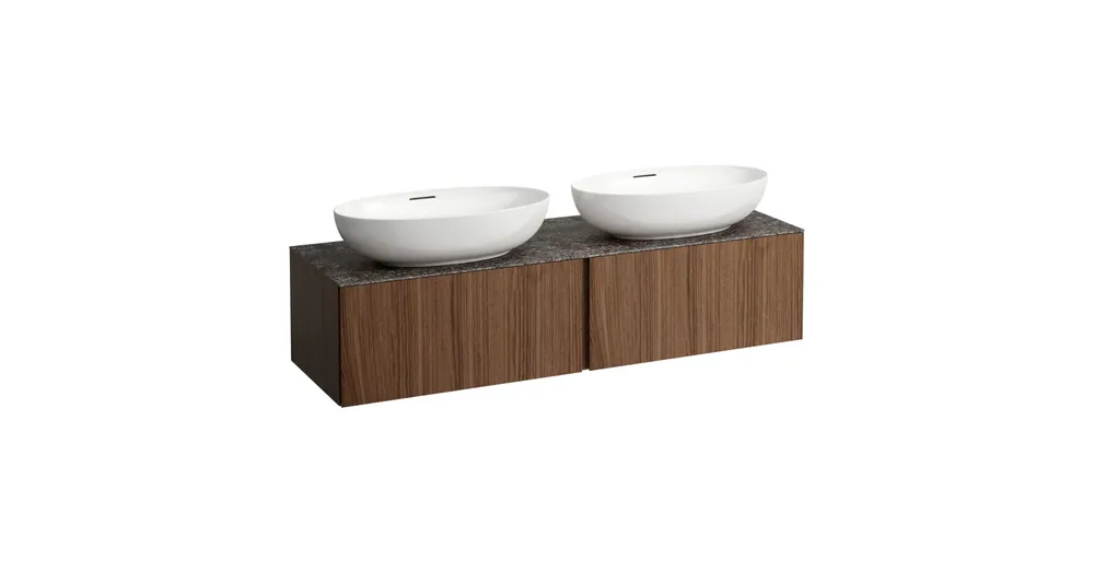 Gyors kiszállítás LAUFEN ILBAGNOALESSI Fiókos elem, 160 cm, kivágással jobb és bal oldalon, 2 fiókkal, Marrone Naturale felülettel, H818975, H818976, H818977, H818978 mosdókhoz, Natúrfa Furnér H4323540976301