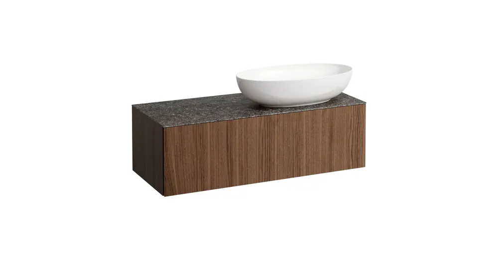 LAUFEN ILBAGNOALESSI Fiókos elem, 120 cm, kivágással jobb oldalon, 1 fiókkal, Marrone Naturale felülettel, H818977, H818978 mosdókhoz, Natúrfa Furnér H4323190976301 Olcsóbb