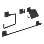 Kedvezményes ár Grohe Start Cube Mester fürdőszobai kiegészítő készlet 4 az 1-ben, matt fekete 411152430