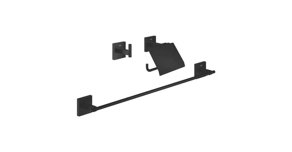 Grohe Start Cube Vendég fürdőszobai kiegészítők szett 3 az 1-ben, matt fekete 411242430 Nézd meg most