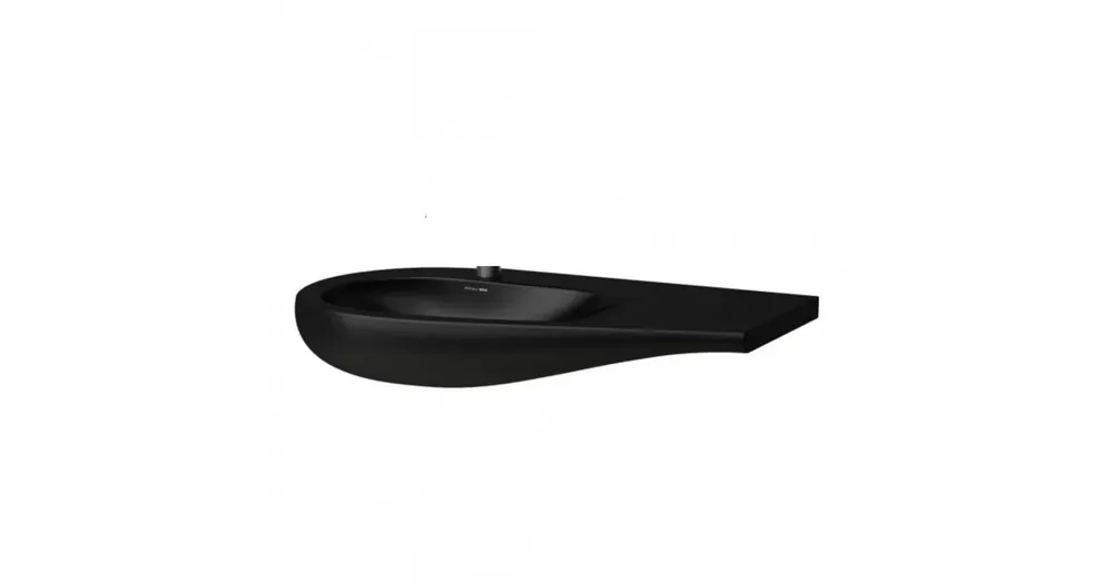 LAUFEN ILBAGNOALESSI, Mosdó, 90 cm, pult jobb oldalon, túlfolyó nélkül, kerámia lefolyószelep takaróval, csaplyuk nélkül, Matt Fekete H8149757161091 Outlet