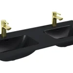 AREZZO design SKAPPA 120 cm-es dupla mosdó, matt fekete AR-146075 Legkelendőbb