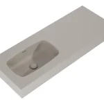 Expressz szállítás AREZZO design MABEL öntöttmárvány falra szerelhető mosdó 120 cm (60+60) bal, matt beige AR-168874