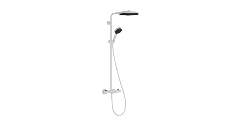 Hansgrohe Pulsify S Puro Showerpipe 260, 1jet, EcoSmart, Ecostat Fine termosztáttal és 3jet kézizuhannyal Matt Fehér 24237700 Árcsökkenés