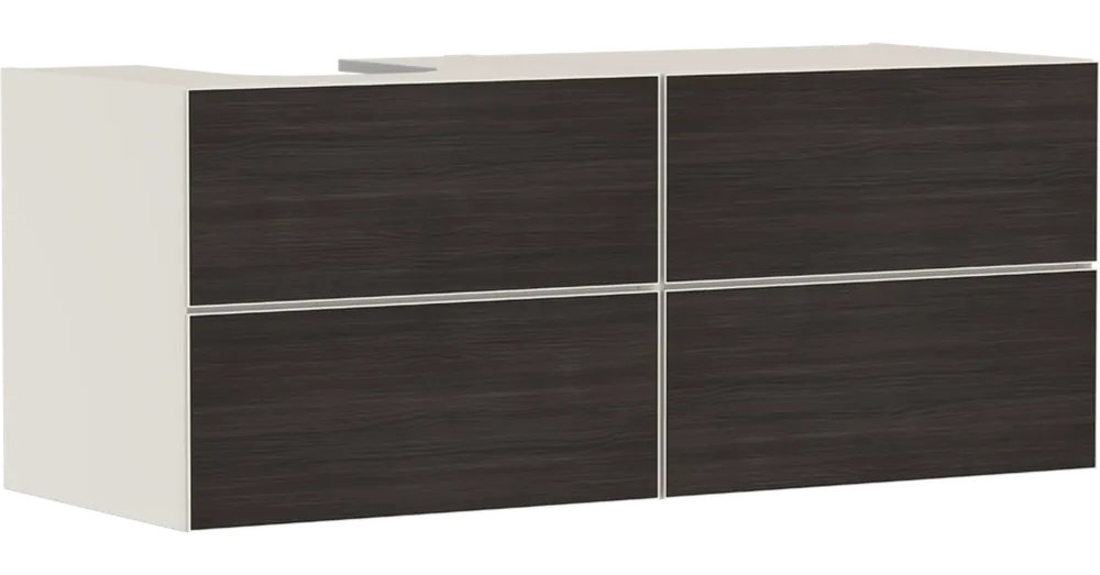 Hansgrohe Xevolos E Konzolos mosdószekrény 1370/550, matt homokbézs színű, 4 fiókkal, ráültetett mosdótálakhoz, balos 54237730 Bestseller