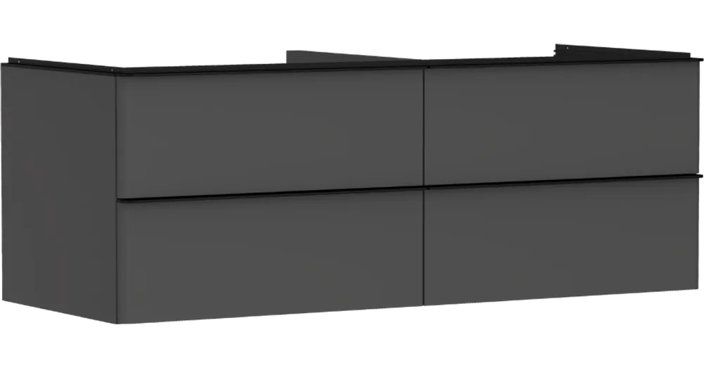 Hansgrohe Xelu Q Konzolos mosdószekrény 1360/550, matt szürke gyémánt színű, 4 fiókkal, ráültetett mosdótálakhoz 54087670 Vásárlói kedvenc