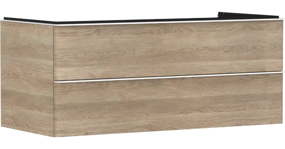 Hansgrohe Xelu Q Mosdószekrény 1180/550, természetes tölgy színű, 2 fiókkal, mosdótálhoz alkalmas munkalapokhoz 54084700 Alacsony ár