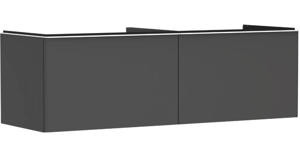 Hansgrohe Xelu Q Konzolos mosdószekrény 1560/550, matt szürke gyémánt színű, 2 fiókkal, ráültetett mosdótálakhoz, dupla 54071700 Rendeld meg most