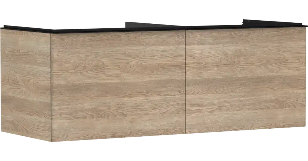 Hansgrohe Xelu Q Konzolos mosdószekrény 1360/550, természetes tölgy színű, 2 fiókkal, ráültetett mosdótálakhoz, dupla 54068670 Biztonságos vásárlás