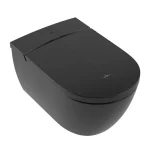 Népszerű Villeroy & Boch ViClean-I 200 bidéfunkciós WC ülőke, perem nélküli WC csészével Pure Black CeramicPlus felülettel V0E200R7