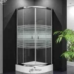 Vedd meg online Vela Banyo zuhanykabin, csíkos üveggel /rádiusz 500 mm/