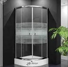 Vedd meg online Vela Banyo zuhanykabin, csíkos üveggel /rádiusz 500 mm/