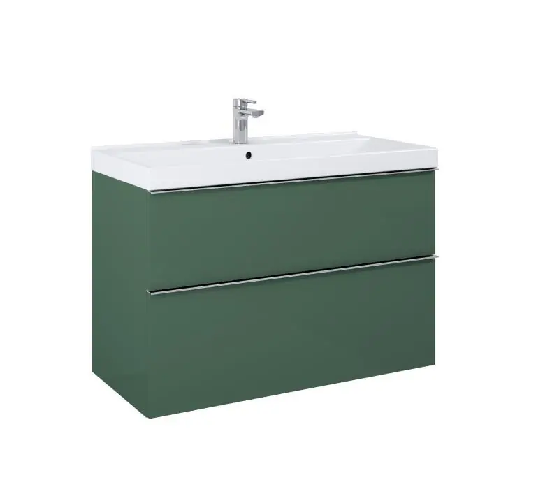 AREZZO design MONTEREY 100 cm-es alsószekrény 2 fiókkal Matt zöld színben, szifonkivágással Kedvezmény