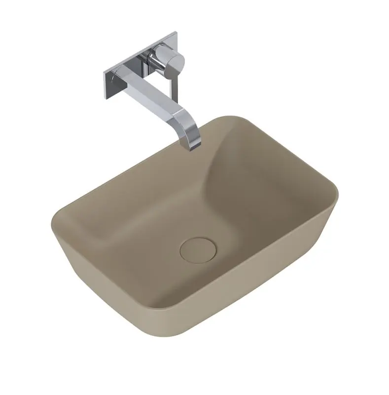 Prémium AREZZO design pultra ültethető mosdó RENI 46x33, matt beige