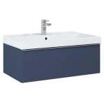 AREZZO design MONTEREY 80 cm-es alsószekrény 1 fiókkal Matt Kék színben, szifonkivágással Azonnali szállítás