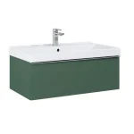 AREZZO design MONTEREY 80 cm-es alsószekrény 1 fiókkal Matt Zöld színben, szifonkivágással Prémium