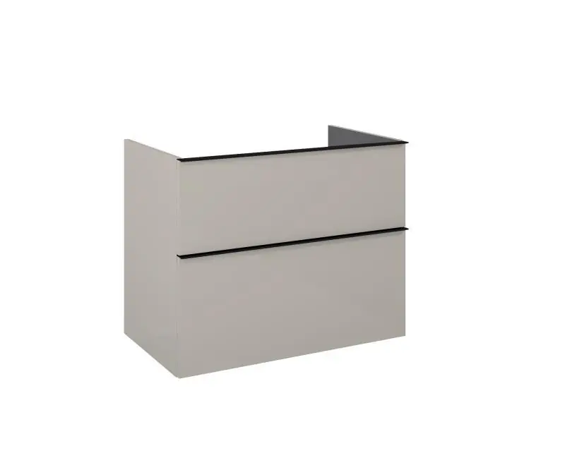 Utolsó esély AREZZO design MONTEREY 80 cm-es alsószekrény 2 fiókkal Matt beige színben, szifonkivágás nélkül