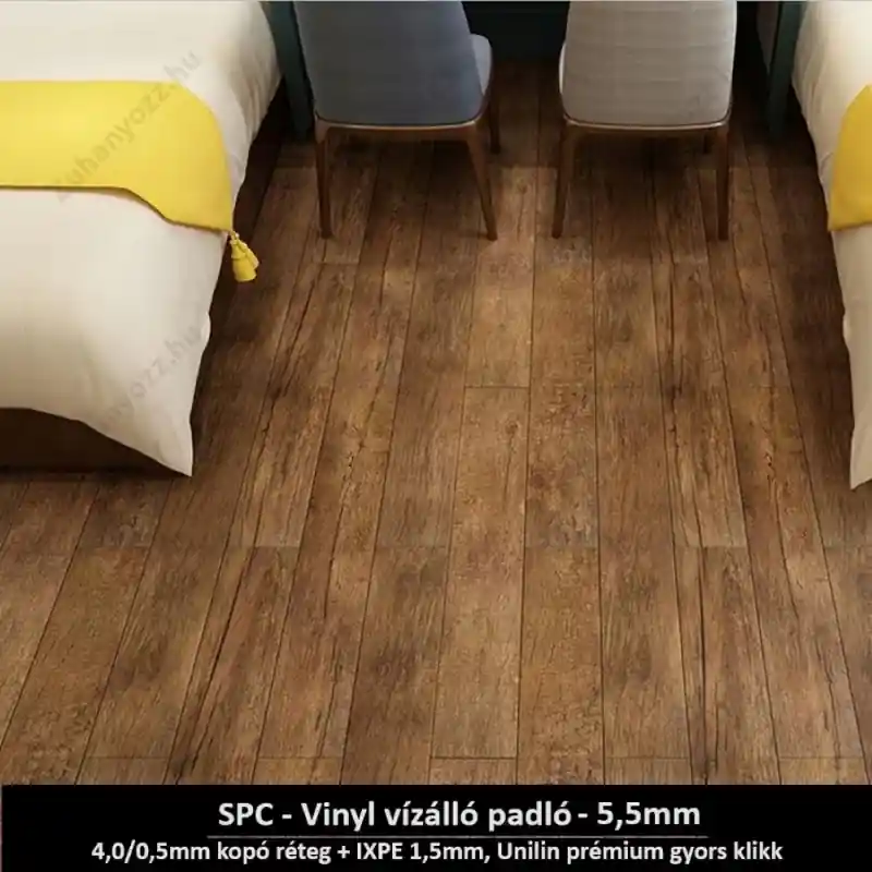 Törtbarna fa Prémium SPC - Vinyl Laminát 183 x 1230 x 4 mm Végkiárusítás