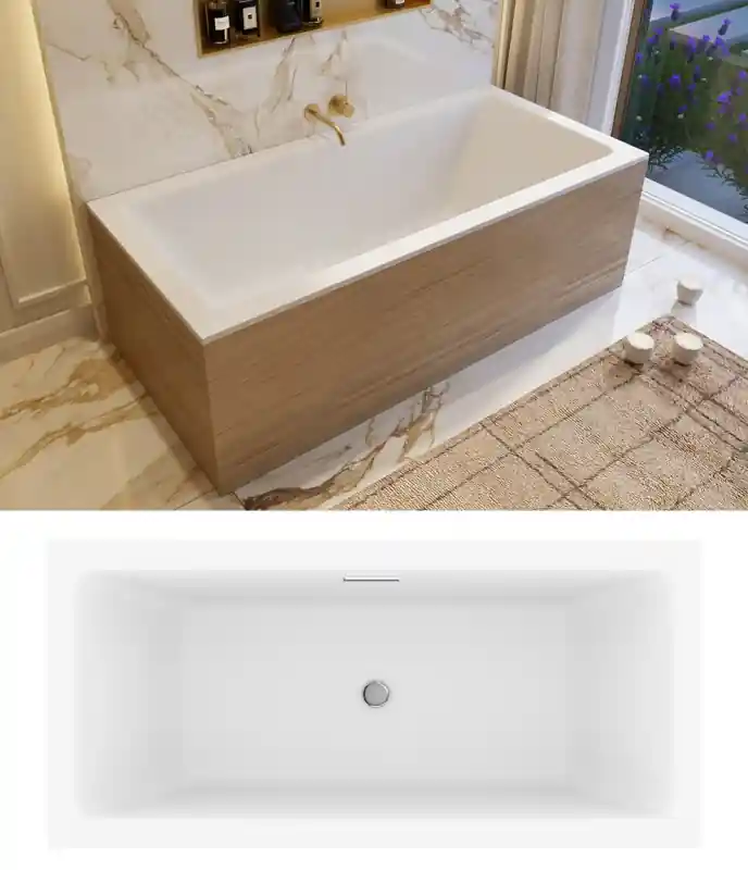 Ajánlat M-Acryl Sabina Pro Slim matt akril fürdőkád 180x80-as és további méretekben