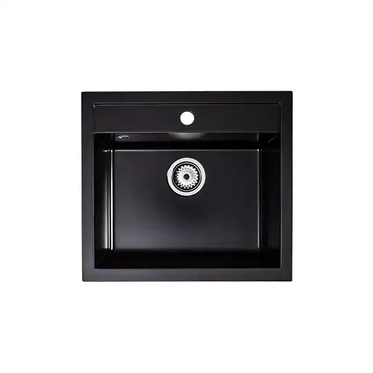 LUNART BASIC Cuki egymedencés gránit mosogató, Midnight Black Expressz kézbesítés