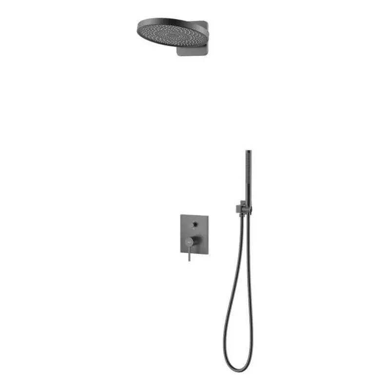 AREZZO design ELEGANT Falsík alatti zuhanyszett falon belüli egységgel, gun metal Akció