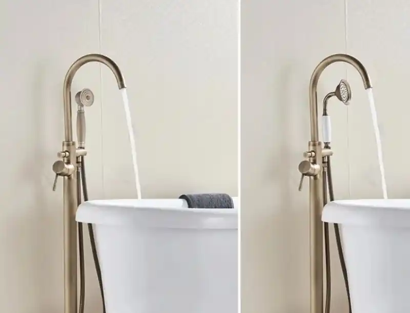 Balneum Bronz Antik hatású Minimál stílusú térben álló kádtöltő csaptelep Kiárusítás