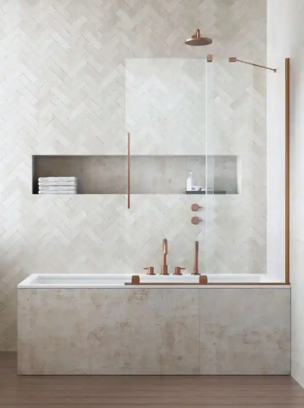 Radaway Furo Brushed Copper PND II szálcsiszolt réz kádparaván Árcsökkenés