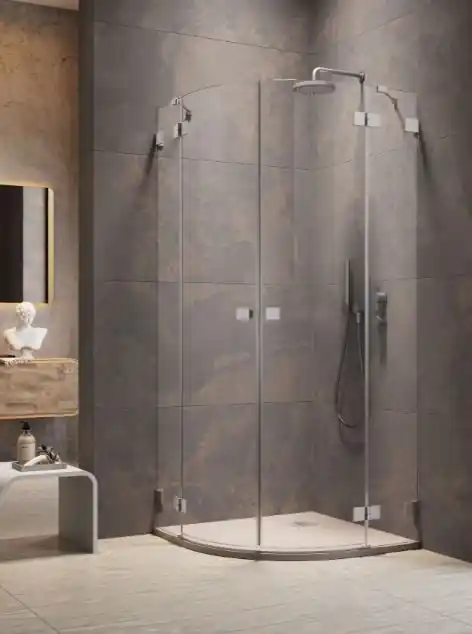 Szuper akció Radaway Essenza Pro Brushed Nickel PDD íves szálcsiszolt króm zuhanykabin