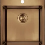 OLFATO PRECIOUS - Acél mosogató, 1 medencés - szálcsiszolt bronz 450x505x200 Legnépszerűbb