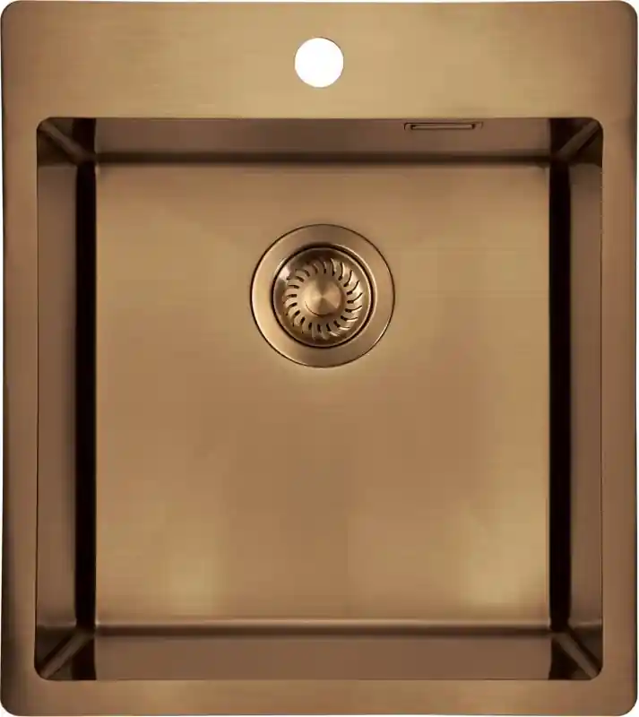 OLFATO PRECIOUS - Acél mosogató, 1 medencés - szálcsiszolt bronz 450x505x200 Legnépszerűbb