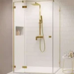 Akciós ár Radaway Essenza Pro Brushed Gold KDJ szögletes szálcsiszolt arany zuhanykabin
