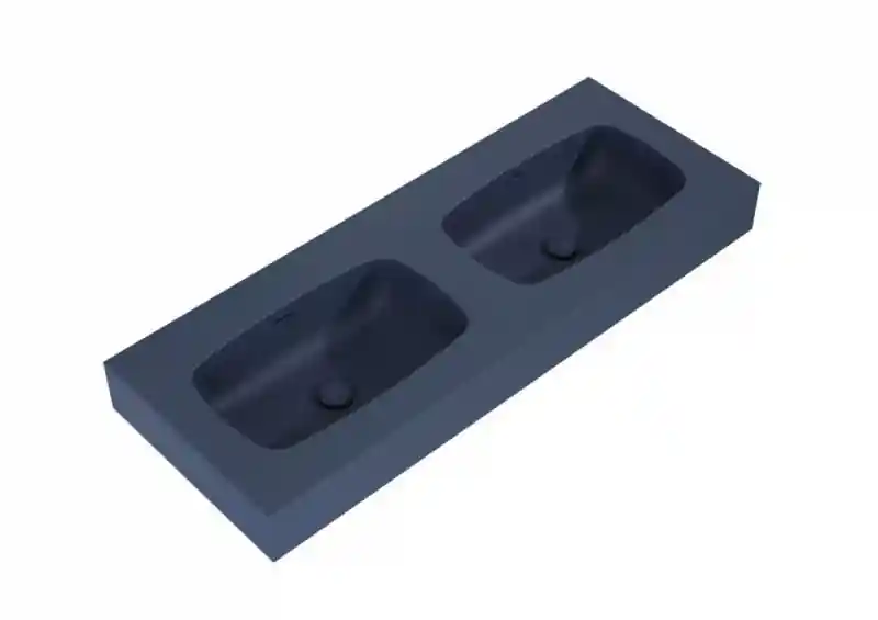 Nézd meg most AREZZO design MABEL DUO öntöttmárvány falra szerelhető dupla mosdó 120 cm, matt kék