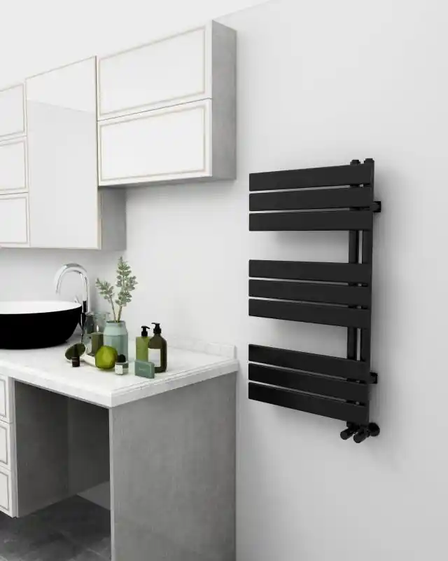Azonnal elérhető AREZZO design HORIZONT BLACK 900X500 törölközőszárítós radiátor AR-HB9050