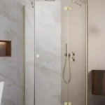 Alacsony ár Radaway Essenza Brushed Gold PTJ szögletes szálcsiszolt arany zuhanykabin