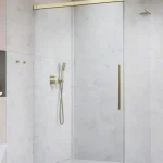 Expressz szállítás Radaway Idea 8 QL Brushed Gold KDJ szögletes szálcsiszolt arany zuhanykabin