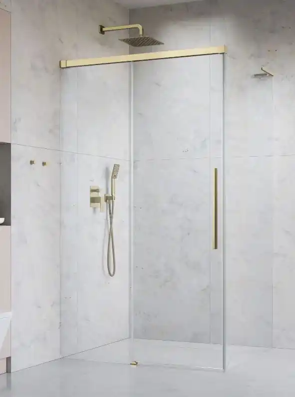 Expressz szállítás Radaway Idea 8 QL Brushed Gold KDJ szögletes szálcsiszolt arany zuhanykabin