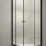 Balneum fekete íves zuhanykabin zuhanytálcával 90x90 Expressz kézbesítés