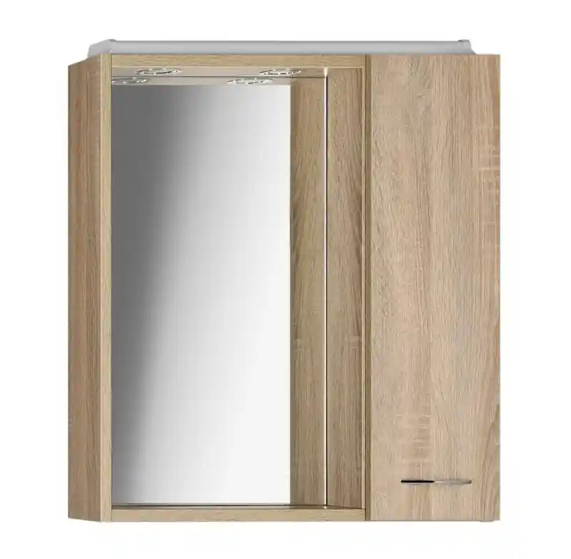ZOJA tükrösszekrény LED világítással, jobbos, 60x60x14cm, platina tölgy (45028) Alacsony ár