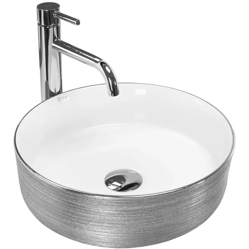 Pultos mosdókagyló Rea Sami Brush Silver Népszerű