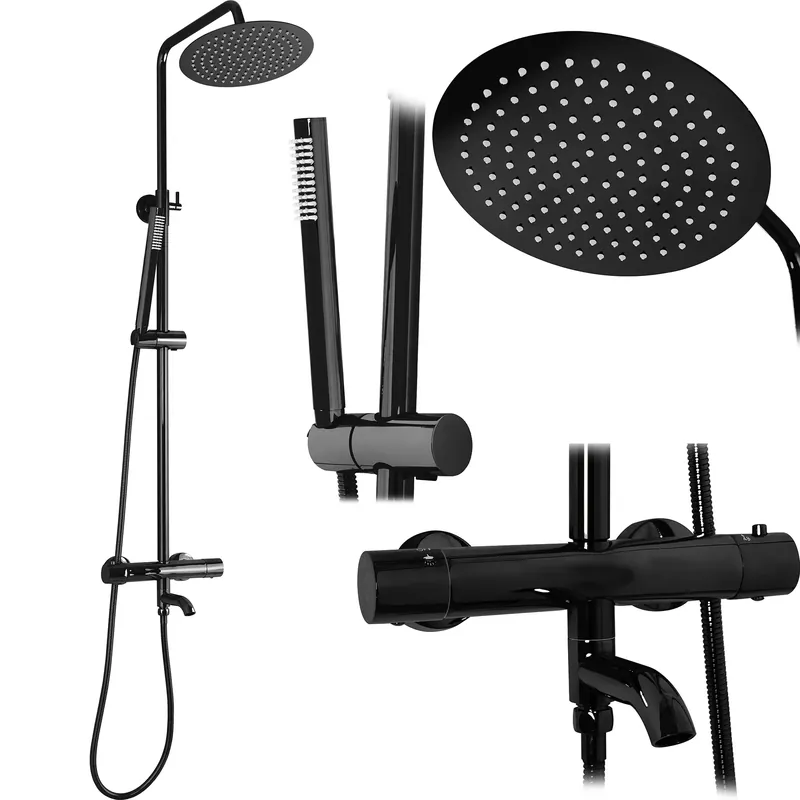 Akció Termosztátos zuhanyszett Rea Lungo black Metallic