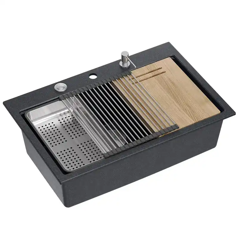 gránit mosogató MARC 110 WORKSTATION Black Metallic Árcsökkenés