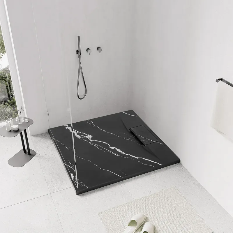 Zuhanytálca Bazalt CARRARA BLACK 90x90 Exkluzív ajánlat