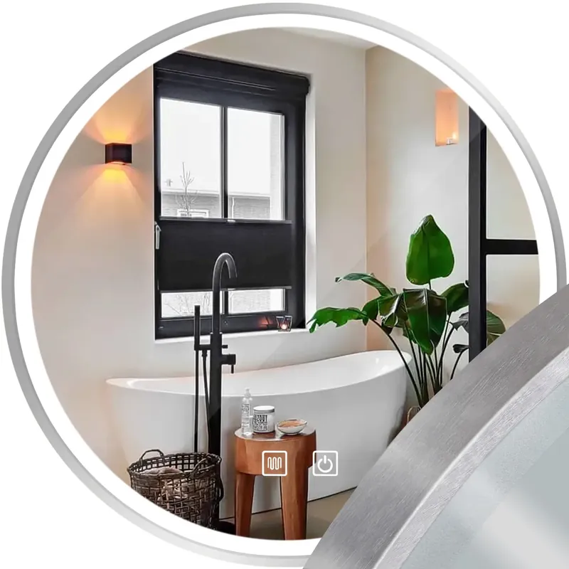 LED Tükör 80cm MMJ BRUSH SILVER Végkiárusítás