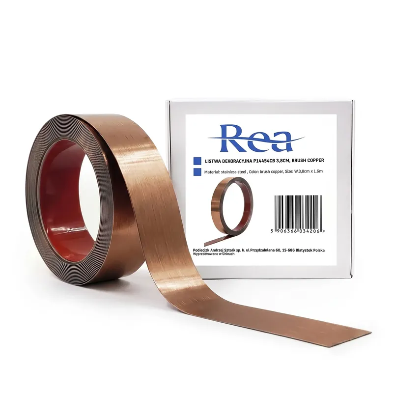 Öntapadós dekorációs szegélyléc Rea P14454CB 3,8cm Brush Copper Bestseller