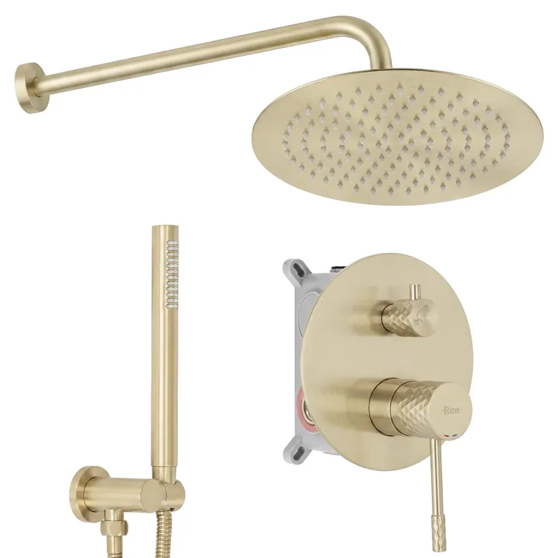 Zuhanyszett rejtett Rea Lungo Diamond Brush Gold + BOX Akció