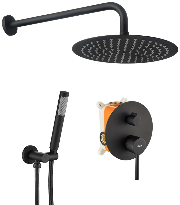 Végkiárusítás Zuhanyszett rejtett Rea Lungo black + box